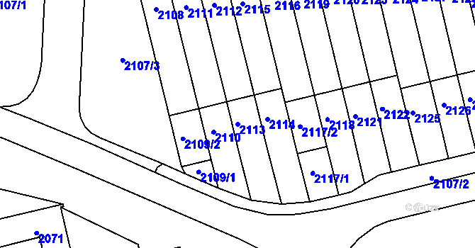 Parcela st. 2113 v KÚ Mohelnice, Katastrální mapa