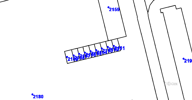 Parcela st. 2164 v KÚ Mohelnice, Katastrální mapa