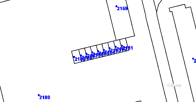 Parcela st. 2165 v KÚ Mohelnice, Katastrální mapa
