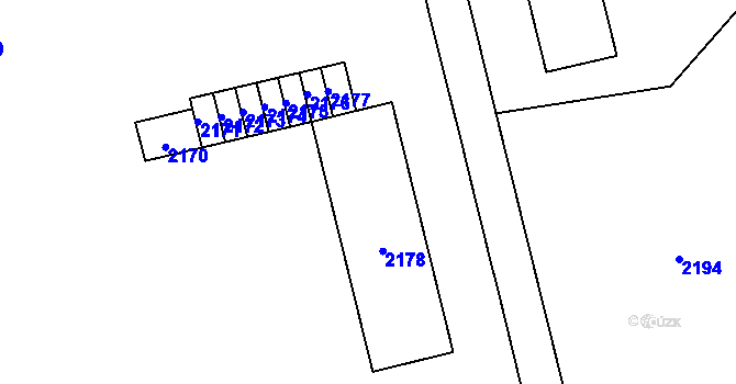 Parcela st. 2178 v KÚ Mohelnice, Katastrální mapa