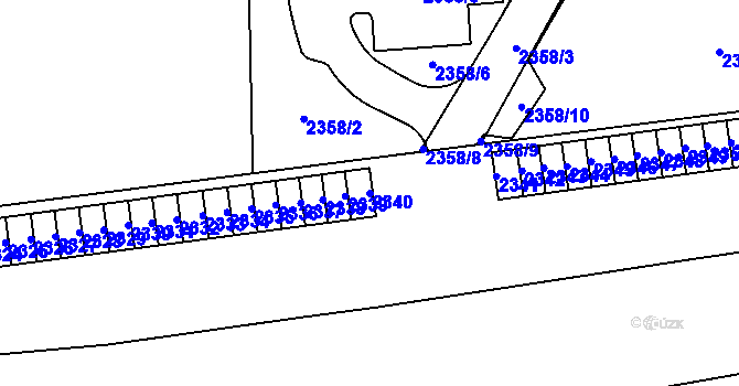 Parcela st. 2340 v KÚ Mohelnice, Katastrální mapa