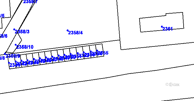 Parcela st. 2355 v KÚ Mohelnice, Katastrální mapa
