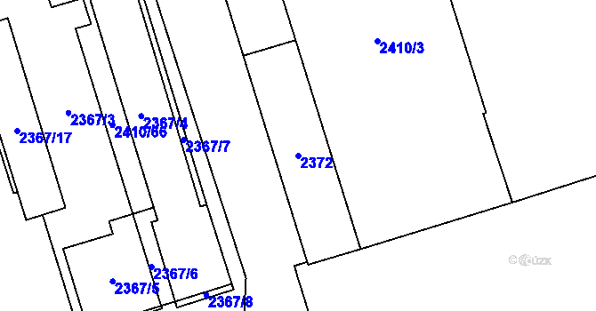 Parcela st. 2372 v KÚ Mohelnice, Katastrální mapa