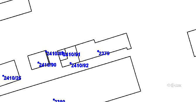 Parcela st. 2379 v KÚ Mohelnice, Katastrální mapa