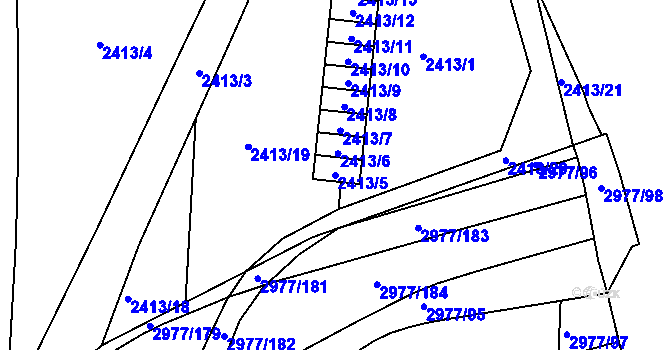 Parcela st. 2413/5 v KÚ Mohelnice, Katastrální mapa