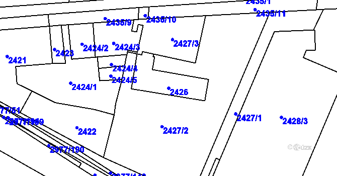 Parcela st. 2426 v KÚ Mohelnice, Katastrální mapa