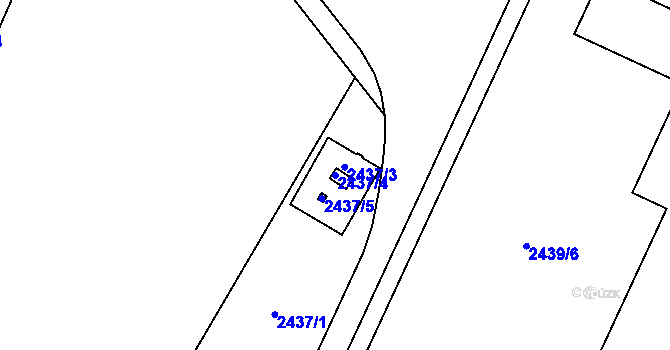 Parcela st. 2437/4 v KÚ Mohelnice, Katastrální mapa