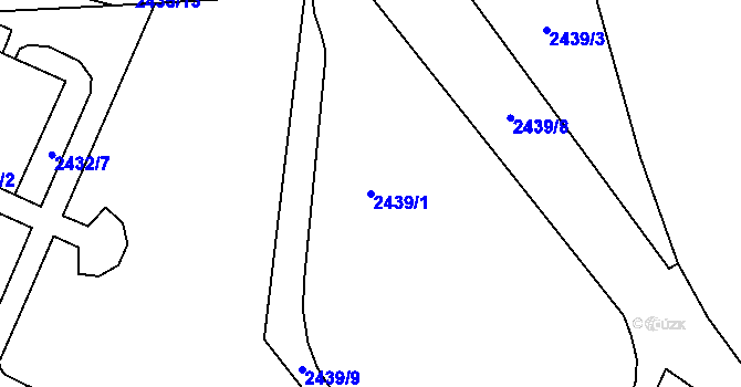 Parcela st. 2439/1 v KÚ Mohelnice, Katastrální mapa