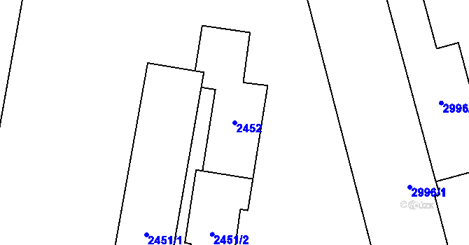 Parcela st. 2452 v KÚ Mohelnice, Katastrální mapa