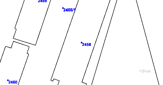 Parcela st. 2458 v KÚ Mohelnice, Katastrální mapa