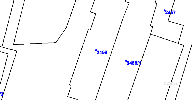 Parcela st. 2459 v KÚ Mohelnice, Katastrální mapa
