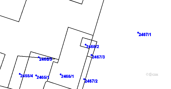 Parcela st. 2466/2 v KÚ Mohelnice, Katastrální mapa