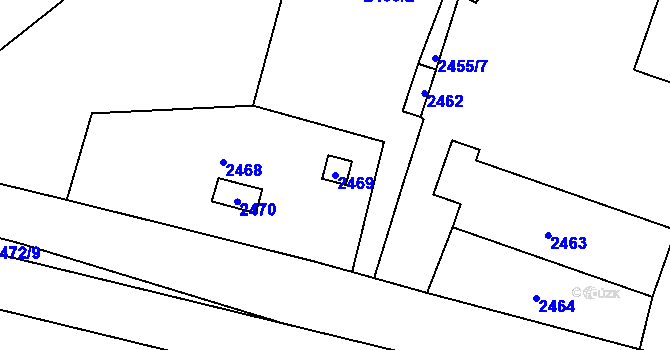Parcela st. 2469 v KÚ Mohelnice, Katastrální mapa