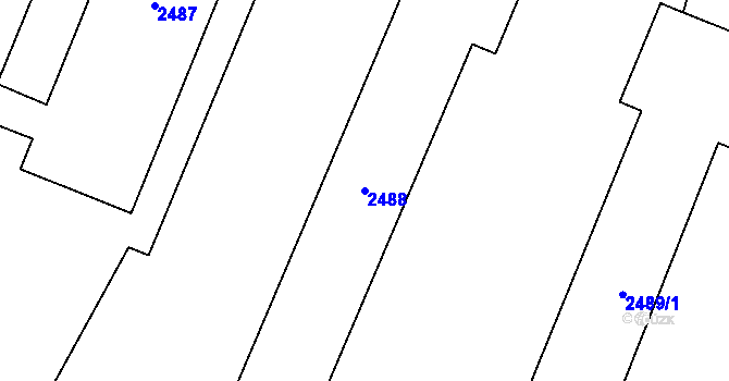 Parcela st. 2488 v KÚ Mohelnice, Katastrální mapa