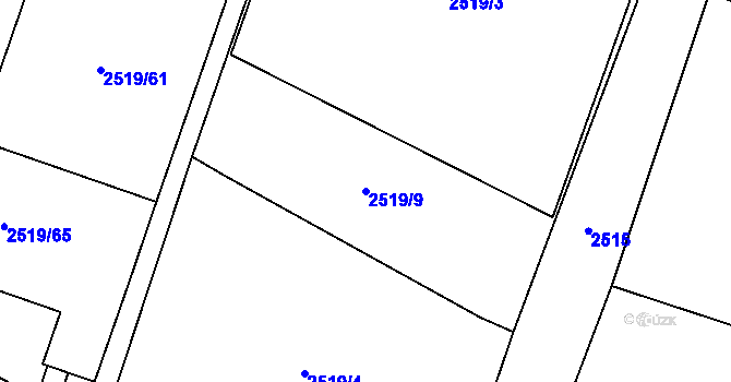Parcela st. 2519/9 v KÚ Mohelnice, Katastrální mapa