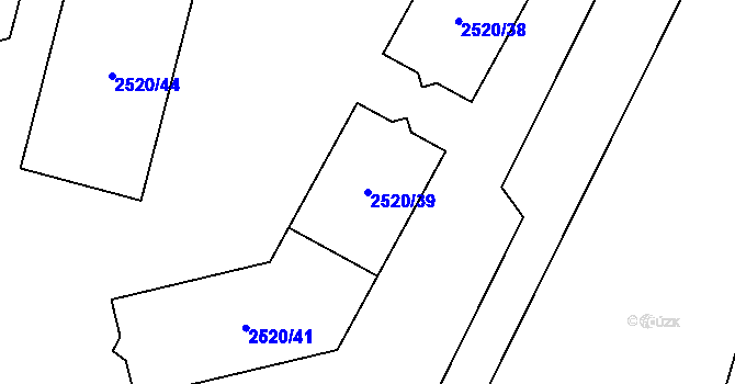Parcela st. 2520/39 v KÚ Mohelnice, Katastrální mapa