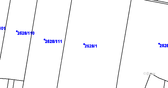 Parcela st. 2528/1 v KÚ Mohelnice, Katastrální mapa