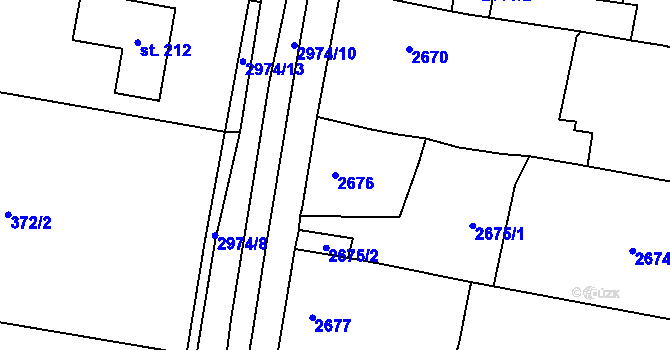 Parcela st. 2676 v KÚ Mohelnice, Katastrální mapa