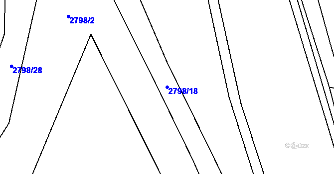 Parcela st. 2798/18 v KÚ Mohelnice, Katastrální mapa