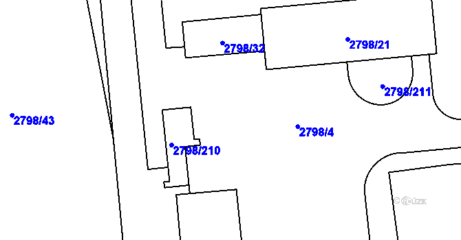 Parcela st. 2798/31 v KÚ Mohelnice, Katastrální mapa