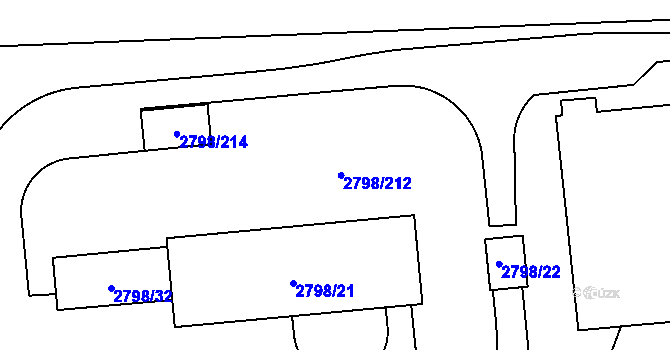 Parcela st. 2798/33 v KÚ Mohelnice, Katastrální mapa