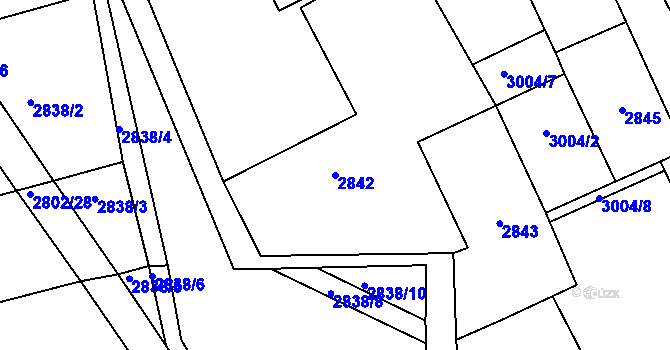 Parcela st. 2842 v KÚ Mohelnice, Katastrální mapa