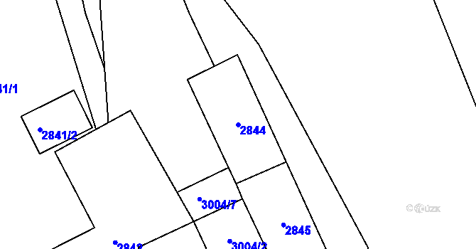 Parcela st. 2844 v KÚ Mohelnice, Katastrální mapa