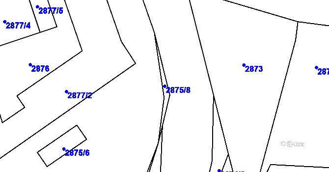 Parcela st. 2875/8 v KÚ Mohelnice, Katastrální mapa