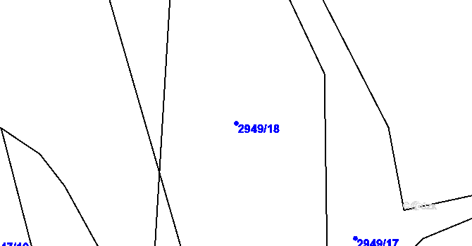 Parcela st. 2949/18 v KÚ Mohelnice, Katastrální mapa