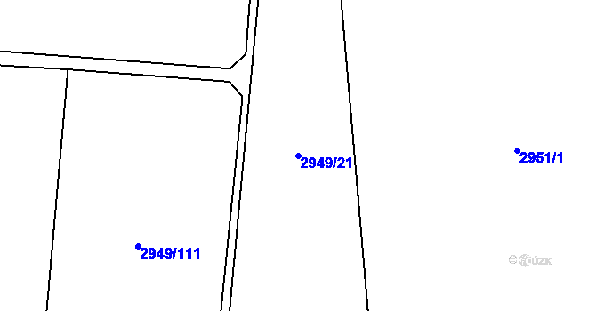Parcela st. 2949/21 v KÚ Mohelnice, Katastrální mapa