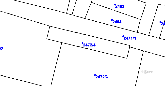 Parcela st. 2472/4 v KÚ Mohelnice, Katastrální mapa