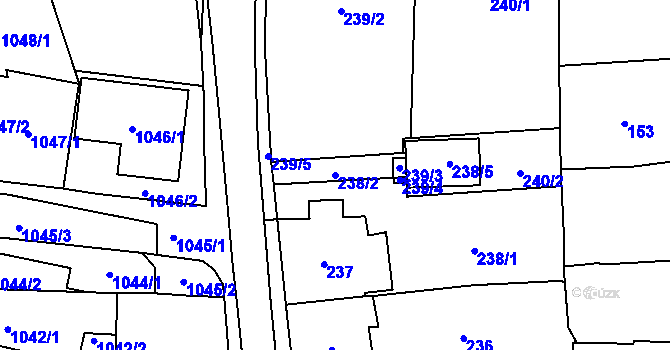 Parcela st. 238/2 v KÚ Mohelnice, Katastrální mapa