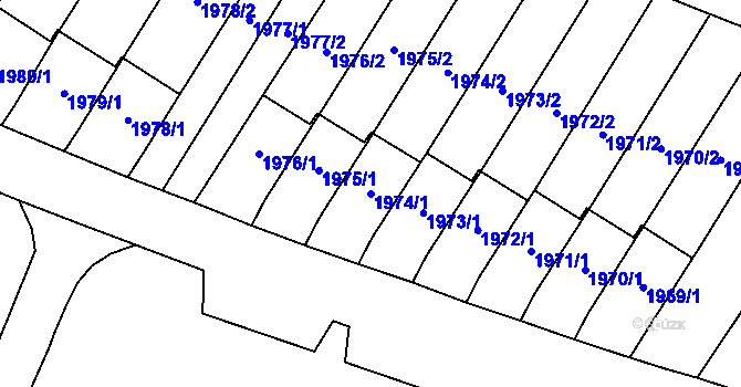 Parcela st. 1974/1 v KÚ Mohelnice, Katastrální mapa