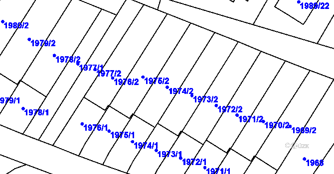 Parcela st. 1974/2 v KÚ Mohelnice, Katastrální mapa