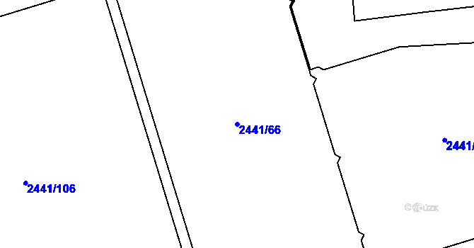 Parcela st. 2441/66 v KÚ Mohelnice, Katastrální mapa