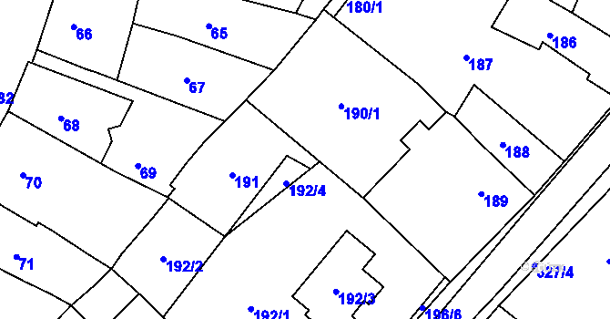 Parcela st. 190/3 v KÚ Mohelnice, Katastrální mapa