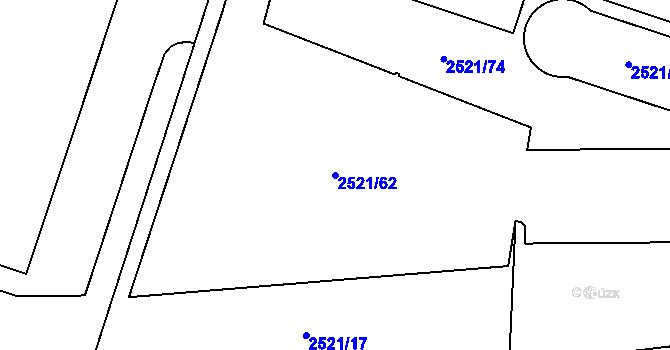 Parcela st. 2521/62 v KÚ Mohelnice, Katastrální mapa