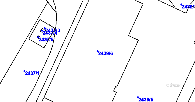 Parcela st. 2439/6 v KÚ Mohelnice, Katastrální mapa