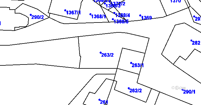 Parcela st. 263/2 v KÚ Mohelnice, Katastrální mapa