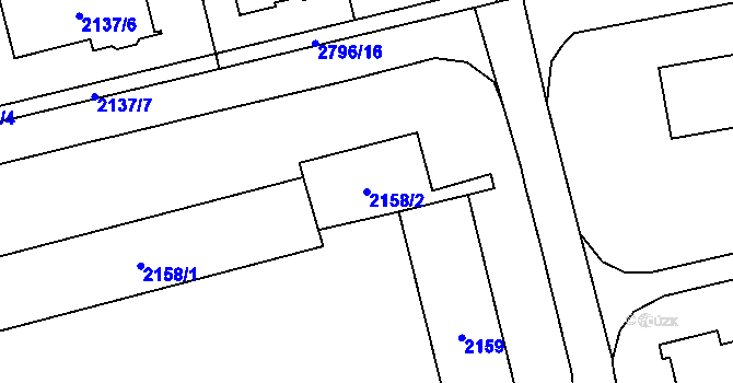 Parcela st. 2158/2 v KÚ Mohelnice, Katastrální mapa