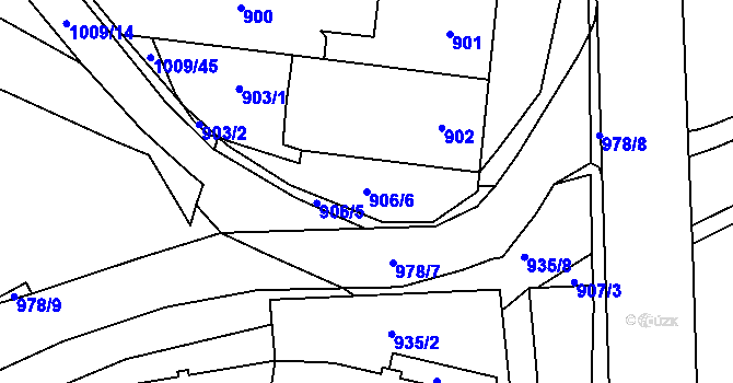 Parcela st. 906/6 v KÚ Mohelnice, Katastrální mapa