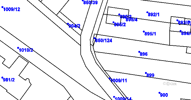 Parcela st. 1009/43 v KÚ Mohelnice, Katastrální mapa