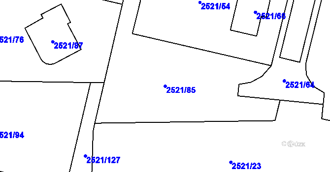 Parcela st. 2521/85 v KÚ Mohelnice, Katastrální mapa