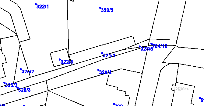 Parcela st. 321/1 v KÚ Mohelnice, Katastrální mapa