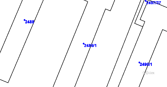 Parcela st. 2489/1 v KÚ Mohelnice, Katastrální mapa