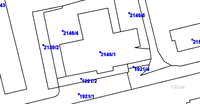 Parcela st. 2146/1 v KÚ Mohelnice, Katastrální mapa