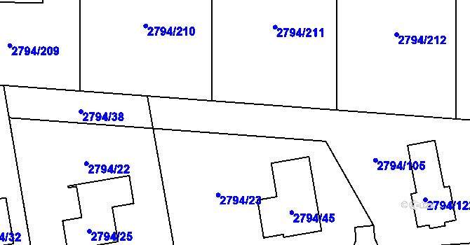 Parcela st. 2794/36 v KÚ Mohelnice, Katastrální mapa