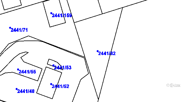 Parcela st. 2441/82 v KÚ Mohelnice, Katastrální mapa