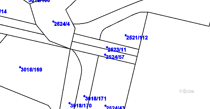 Parcela st. 2524/57 v KÚ Mohelnice, Katastrální mapa