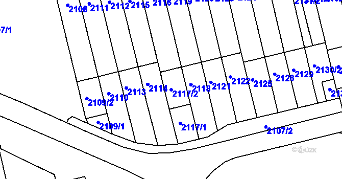 Parcela st. 2117/2 v KÚ Mohelnice, Katastrální mapa
